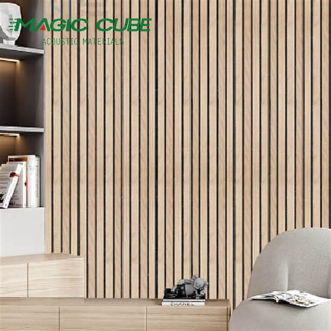 China Felt Wall Cladding 3 Side Wood Slat Acoustic Panel Manufacturers