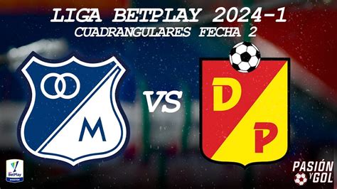 En Vivo Millonarios Vs Deportivo Pereira Cuadrangulares Fecha