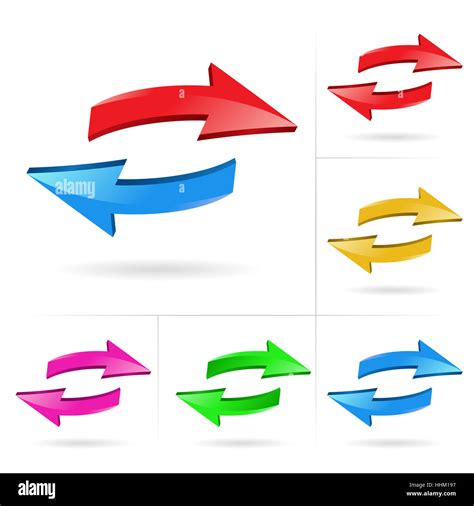 3d Arrow Color Sketchy Design Elements Set Vector Illustration 1 Stock