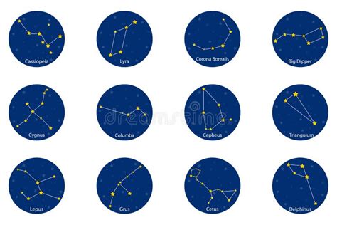 Constelaciones Ejemplo Del Vector Ilustración del Vector Ilustración