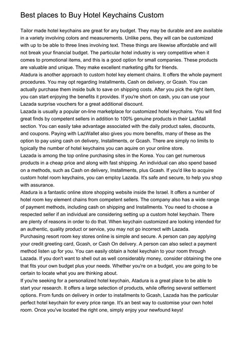 Where you should Buy Hotel Keychains Custombhvip.pdf.pdf | DocDroid