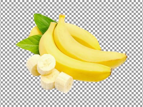 Premium Psd Bunch Of Bananas With Slices On Transparent Background