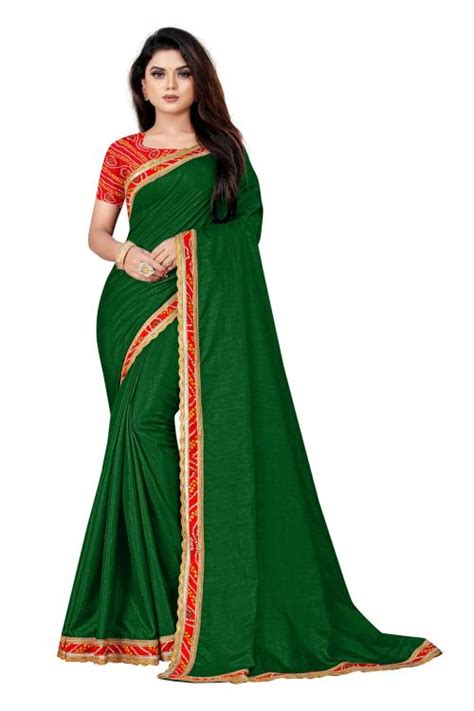 Buy Anjaneya Sarees Green Designer Silk Lace Work Saree Online At Best