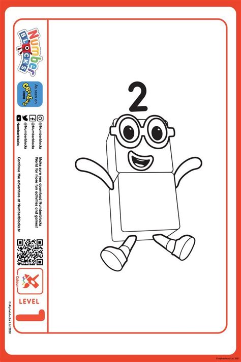 Numberblocks Colouring Pictures: Numberblock 2 | Activities, Fun ...