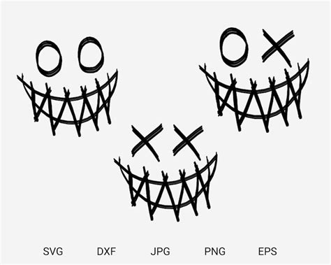 Horror Smiles Pack Faces Print For Halloween Etsy