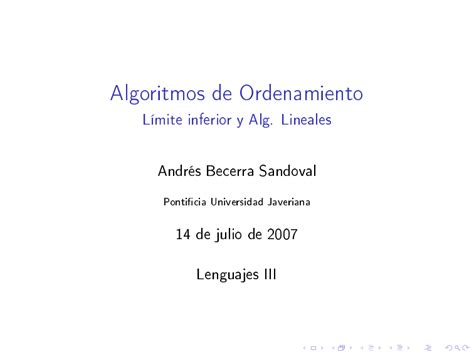 Algoritmos De Ordenamiento