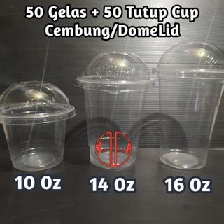 Jual Pcs Gelas Plastik Cup Pcs Tutup Cembung Domelid Shopee