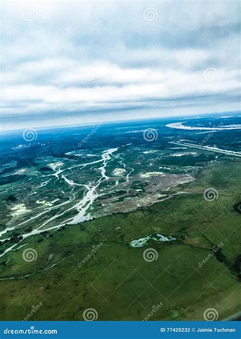 Mississippi River Delta Aerial View Stock Photo - Image of abandoned ...