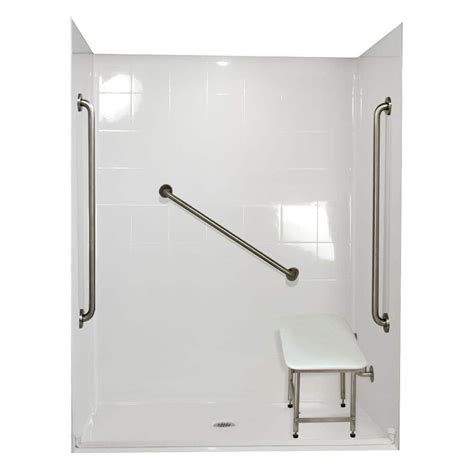 Ella Standard 32 in. x 60 in. x 77 in. Walk-In Shower Kit in White with ...