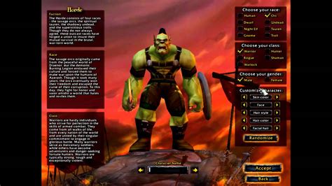 World Of Warcraft Alpha Character Creation Youtube