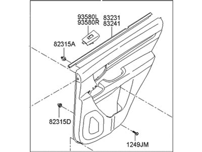 W Wk Genuine Hyundai Panel Complete Rear Door Trim Rh