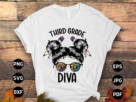 Third Grade Diva Svg Png 3rd Grade Girls Svg Back To School Svg