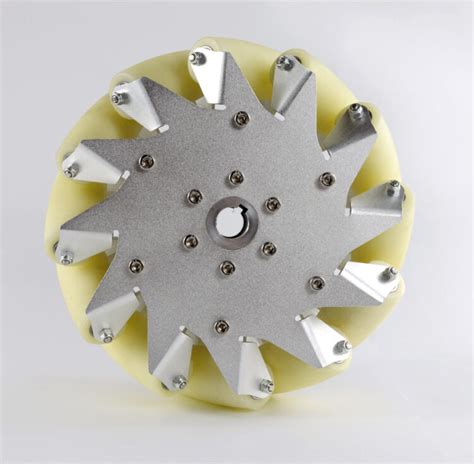 A Set Of 127mm Stainless Steel Mecanum Wheel With PU Roller 14190