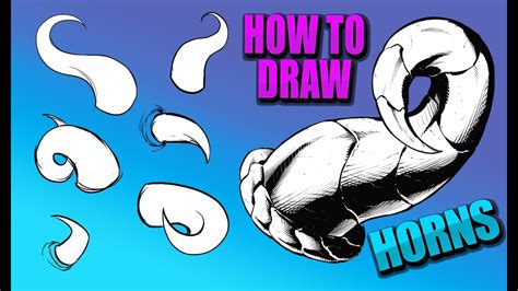 How To Draw Horns Tutorial Youtube