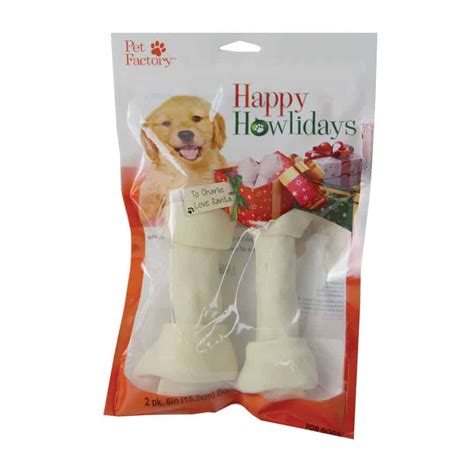 Christmas Rawhide Bones 7-8" 2ct. | UPCO Pet Supplies