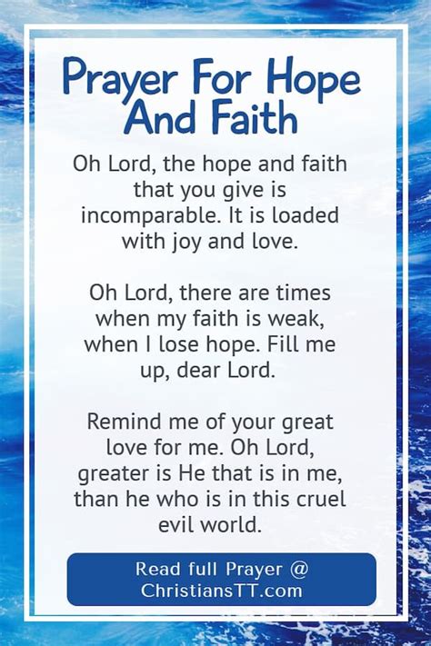 Prayer For Hope And Faith - ChristiansTT