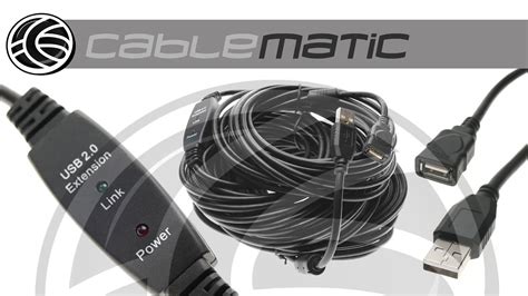 Usb 2 0 Extension Cable Am A 1 Ah Con Alimentación De 25m Distribuido Por Cablematic ® Youtube