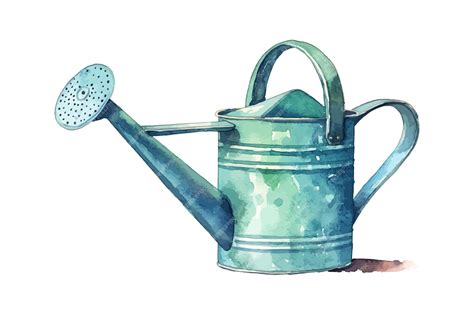 watering  hand drawn  watercolor painting vector illustration