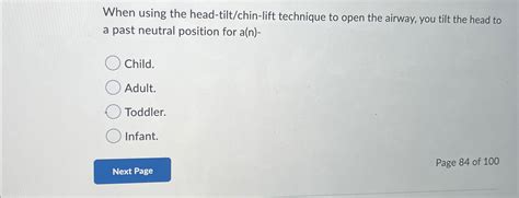 Solved When using the head-tilt/chin-lift technique to open | Chegg.com