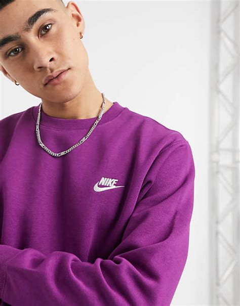 Nike Club Crew Neck Sweat In Purple Asos