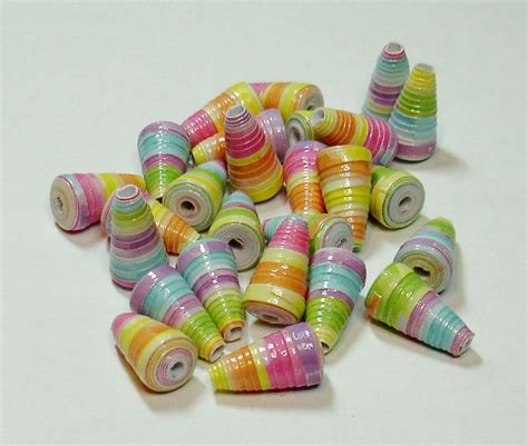 Hand Rolled Loose Paper Beads Cone By Thepaperbeadboutique On Etsy