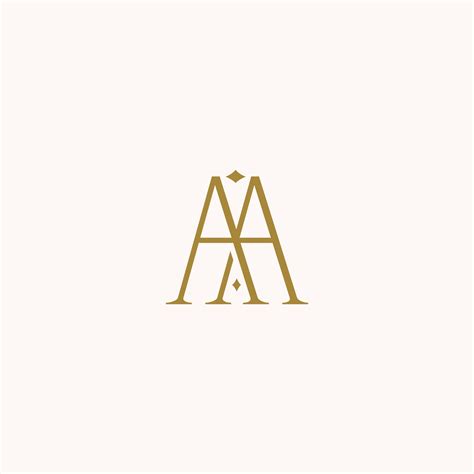 Minimalist And Elegant Aa Letter With Serif Style Logo Design Vector