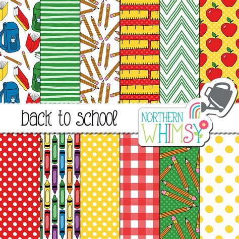 School Digital Scrapbooking Paper Northern Whimsy Design Scrapbook