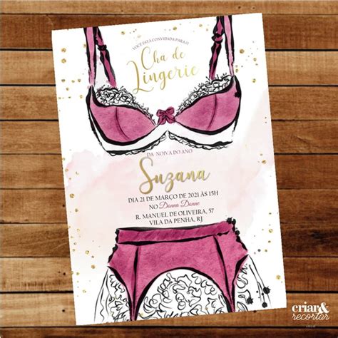 Convite Digital Chá De Lingerie Elo Produtos Especiais