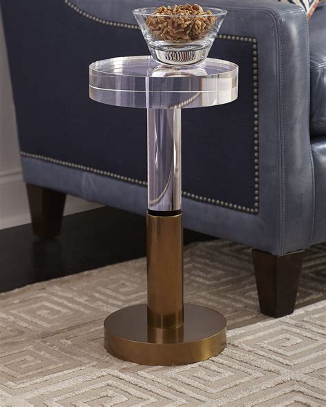 John Richard Collection Brass And Acrylic Martini Side Table Neiman