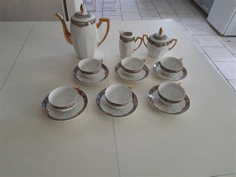 Michelaud frères Limoges Koffie en theeservies 9 Porselein