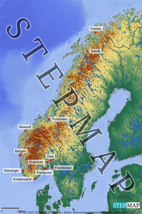 Stepmap Norwegen S D Landkarte F R Norwegen