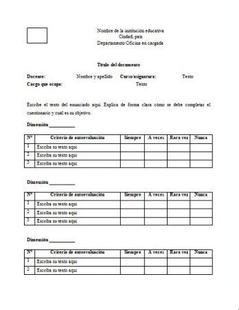 Autoevaluación Docente Aprende a hacerla en Milformatos