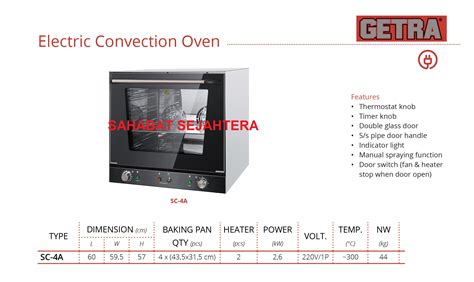 Electric Convection Oven GETRA SC 4A Chitraallshop