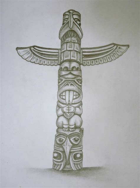 Totem Pole Totem Pole Art Totem Pole Tattoo Totem Pole Drawing