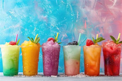 Colorful slushie of differents flavors | Premium AI-generated image