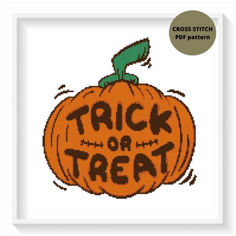 Pumpkin Cross Stitch Pattern Halloween Cross Stitch Digital Inspire