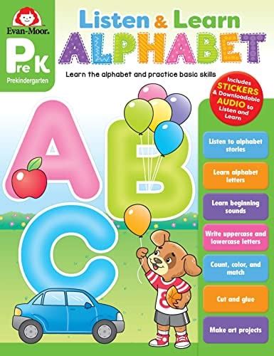 Listen And Learn Alphabet Grade Pre K By Evan Moor Educational