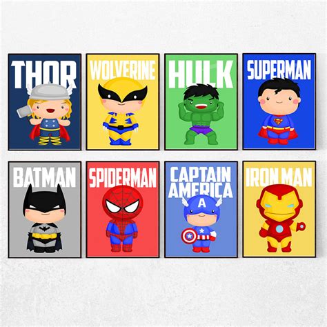 Superhero Kids Bedroom Decor Superhero Prints Superhero Wall - Etsy