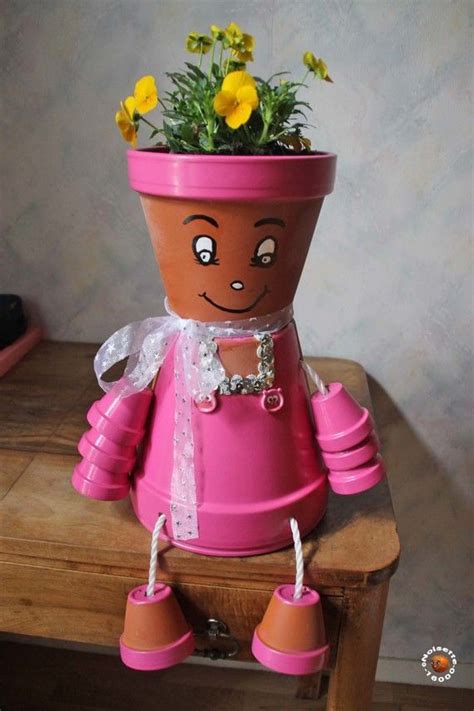 Bonhomme En Pots De Terre Cuite Pot De Fleurs Terre Cuite Pots