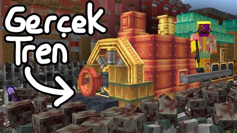 Zombi Salgınında Gerçek Trenlerle Hayatta Kalmak Minecraft Hardcore