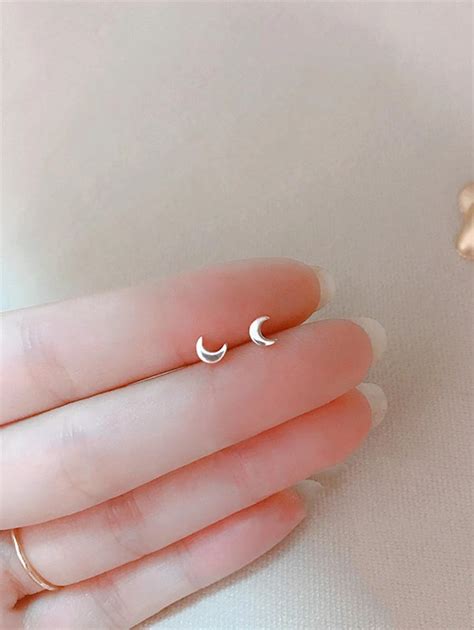 Pcs Set Moon Design Stud Earring Shein Usa