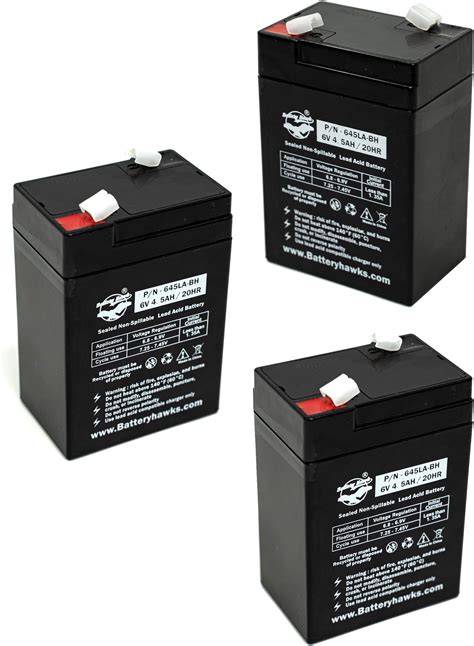 3 Pack Elb 0604 Battery Elb0604 Sla Sealed Lead Acid 6v4 5ah For Exit Sign