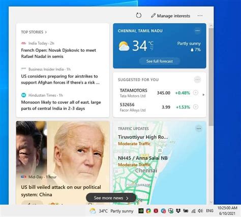 Comment désactiver le widget Météo de la barre des tâches de Windows 10