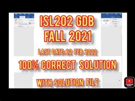 Isl 201 Isl 202 GDB Solution ISL202 GDB Fall 2021 ISL202 GDB