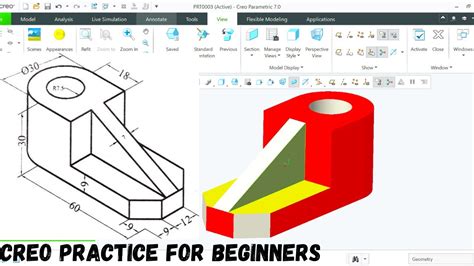 Creo Parametric Part Modeling Creo Practice Ecercises For Beginnners