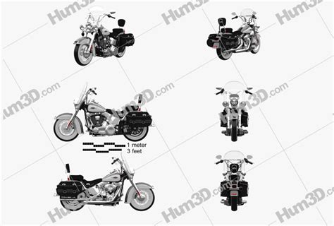 Harley Davidson Heritage Softail Classic 2012 Blueprint Template