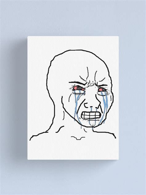 Crying Wojak Meme Canvas Print For Sale By Pascaraul Redbubble