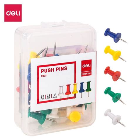 KOREAN DELI PIN WARNA JARUM TEKAN PUSH PINS 23mm PUSH PIN PAKU PAYUNG ...
