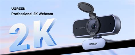 UGREEN 2K Webcam With Microphone Dual Stereo Mics Low Light