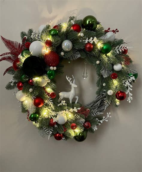 Christmas Wreath With Lights holiday Wreathchristmas Wreath - Etsy